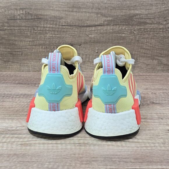adidas NMD R1 Refined x Kevin Lyons Men's Sz 6 Women's Sz 7.5 Yellow Blue Shoes - Picture 4 of 9